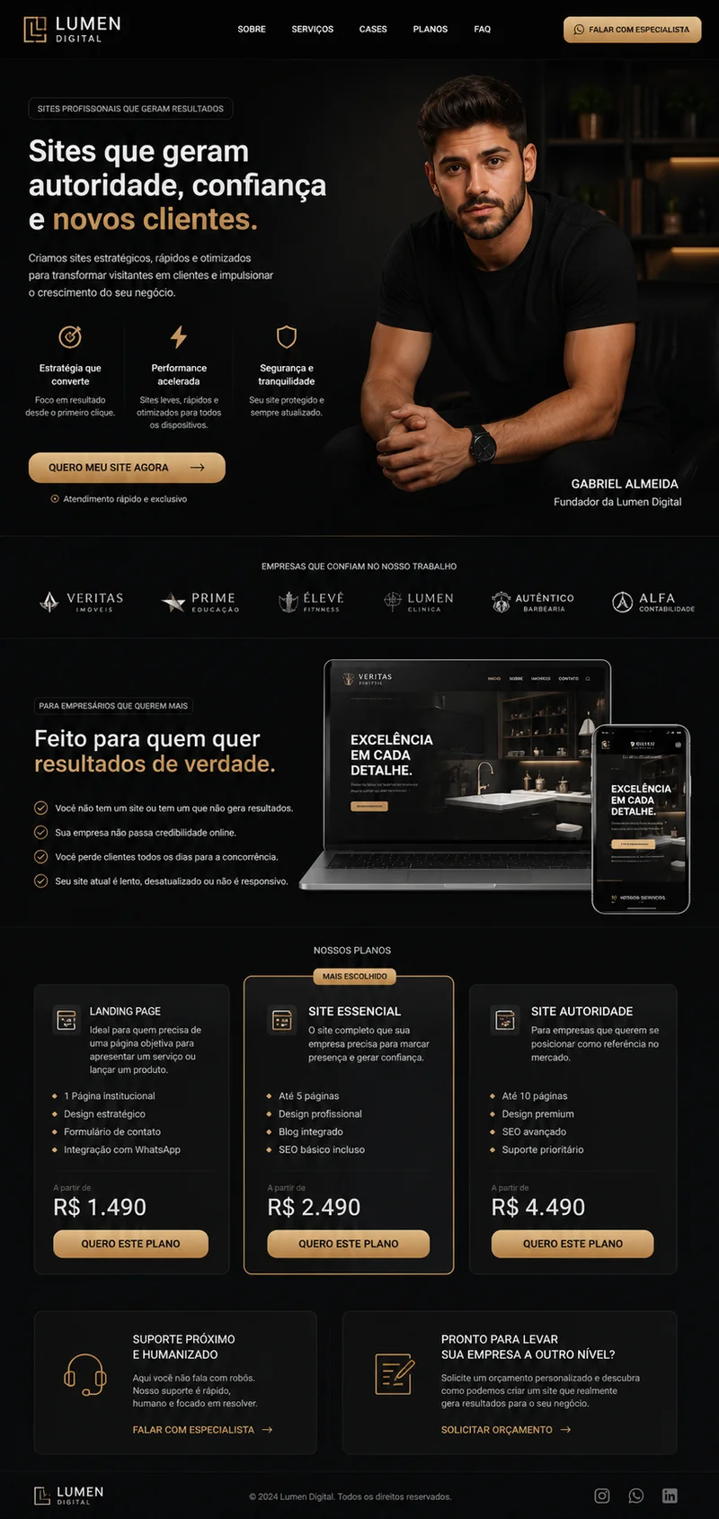 Prévia de Landing Page fornecida